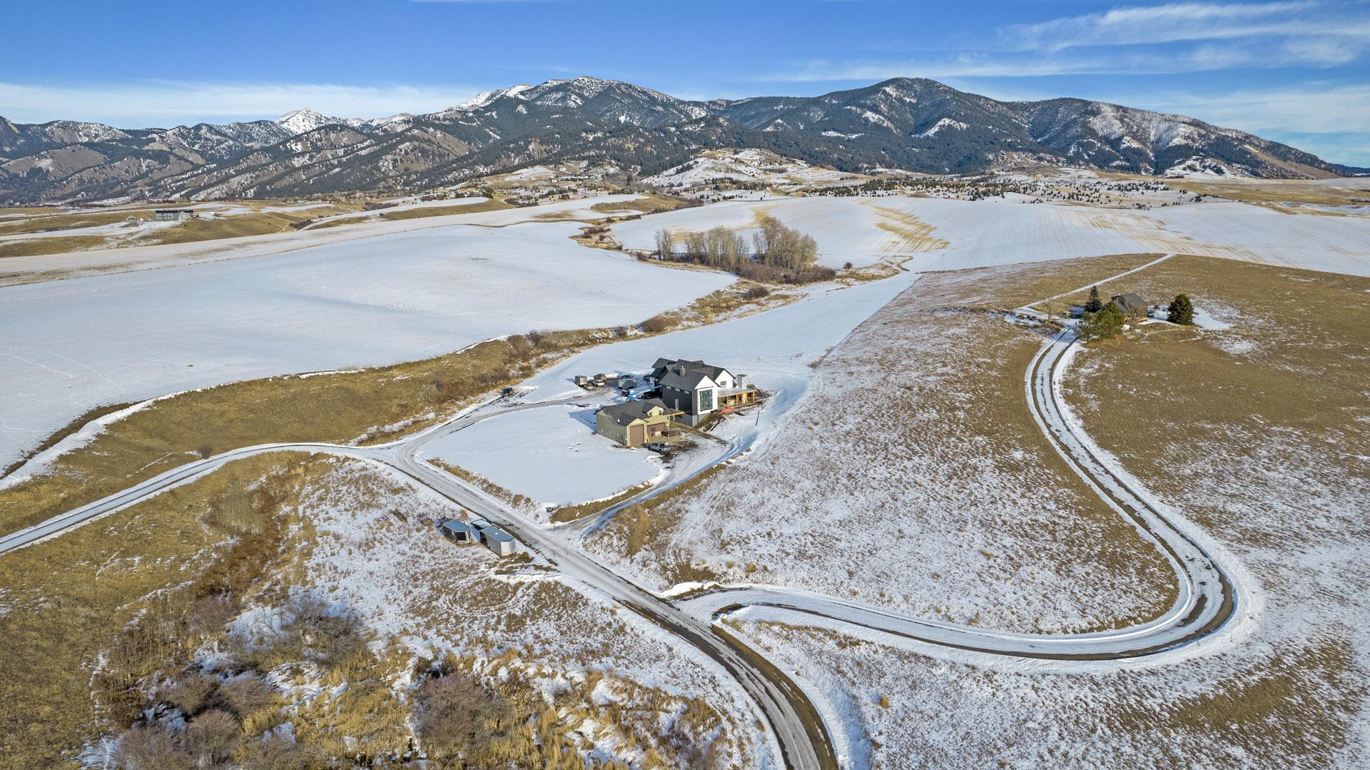 Aerial view of AquaBlock construction project in Bozeman, Montana